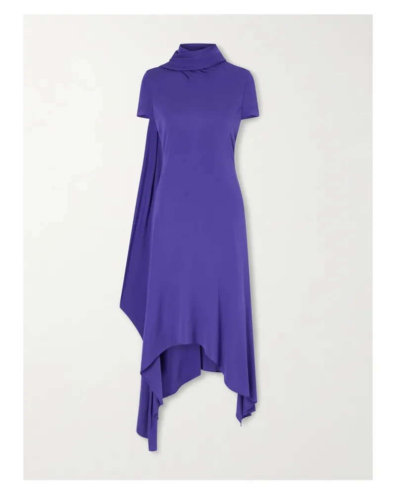 Acne Studios Tie-detailed Asymmetric Jersey Midi Dress - Purple Purple