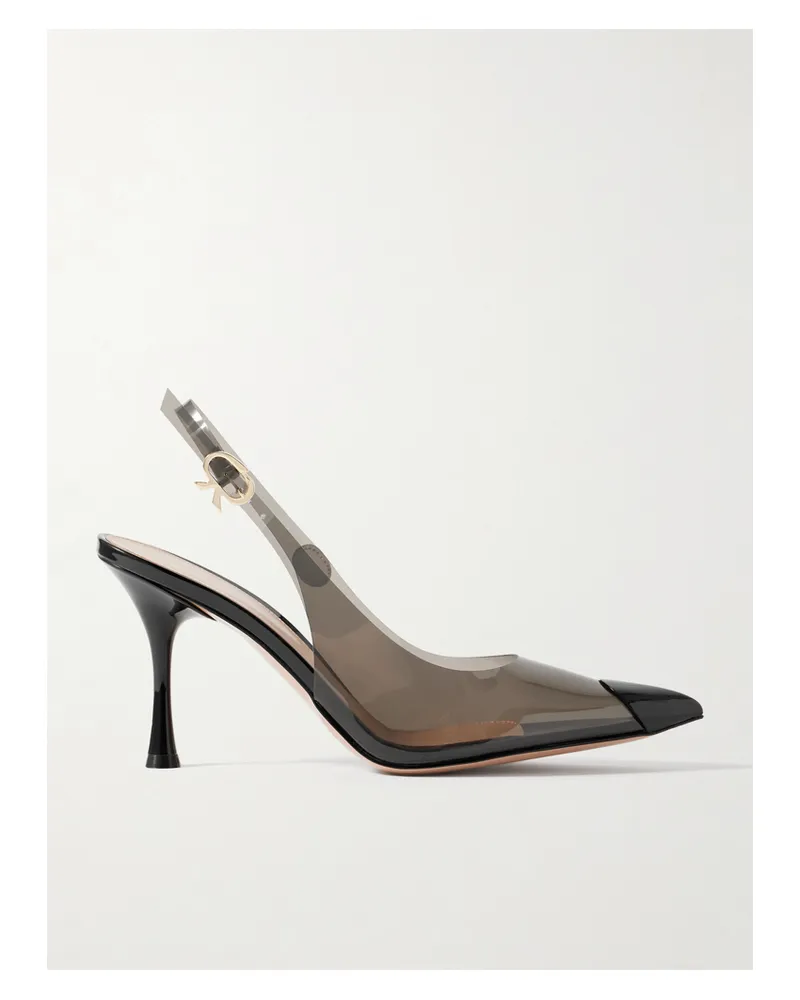 Gianvito Rossi 85 Slingback-pumps Aus Pvc Mit Lacklederbesätzen - Schwarz Schwarz