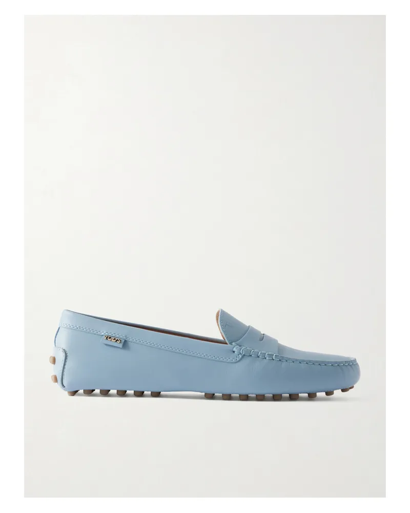 TOD'S Gommino Leather Loafers - Blue Blue