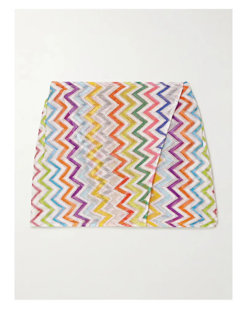 Missoni Shorts Aus Metallic-häkelstrick Mit Streifenmuster Und Wickeleffekt - Mehrfarbig Mehrfarbig