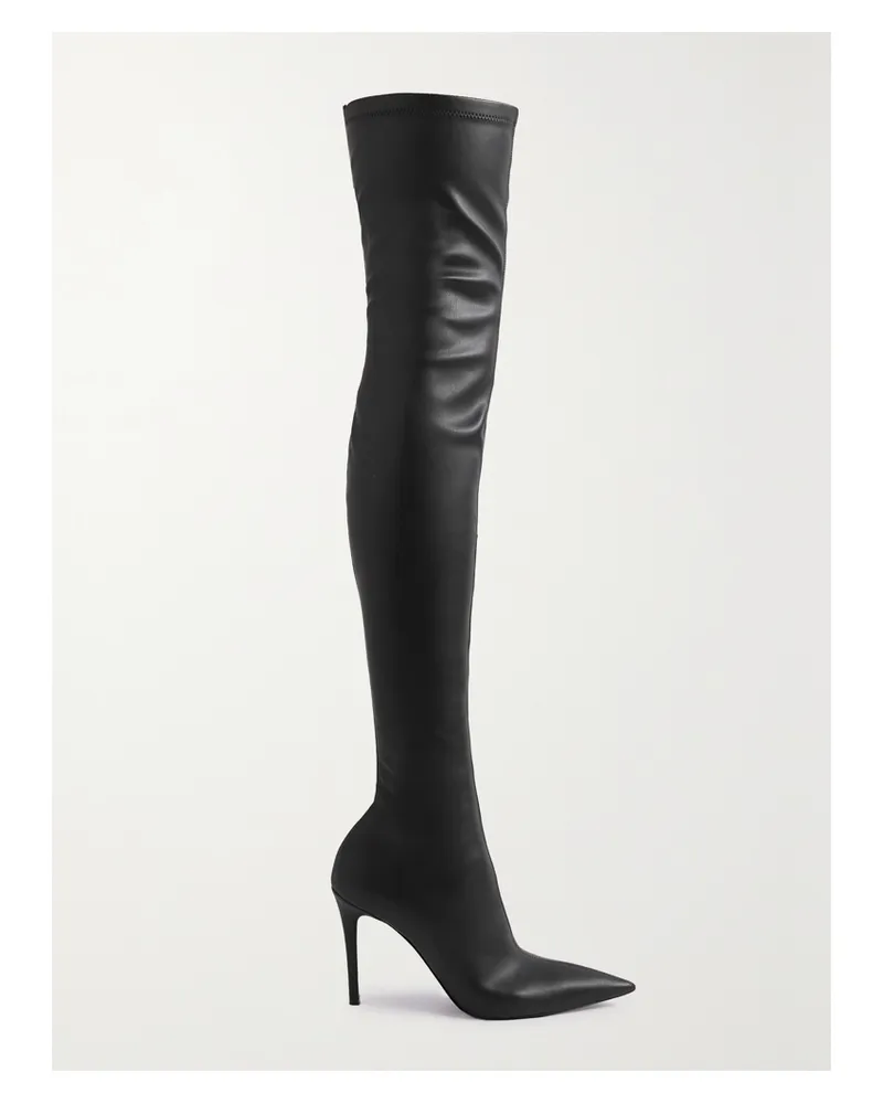 Stella McCartney Net Sustain Iconic Overknees Aus Kunstleder - Schwarz Schwarz