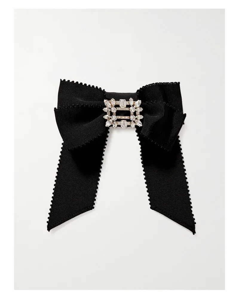 Roger Vivier Broche Vivier Haarspange Aus Ripsband Mit Kristallen - Schwarz Schwarz