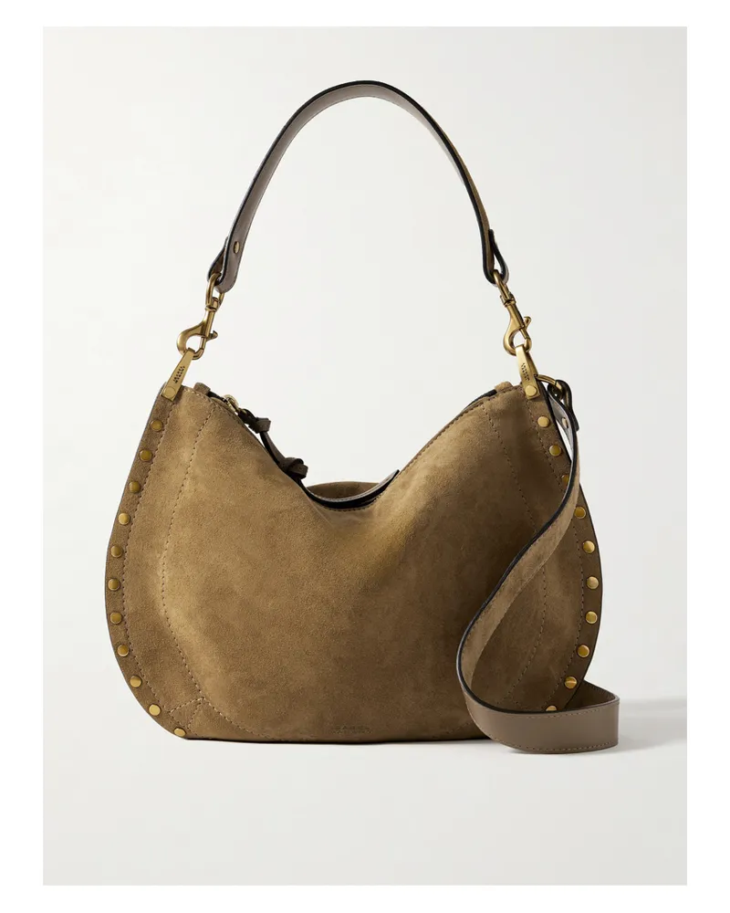 Isabel Marant Oskan Soft Zipped Suede Shoulder Bag - Brown Brown