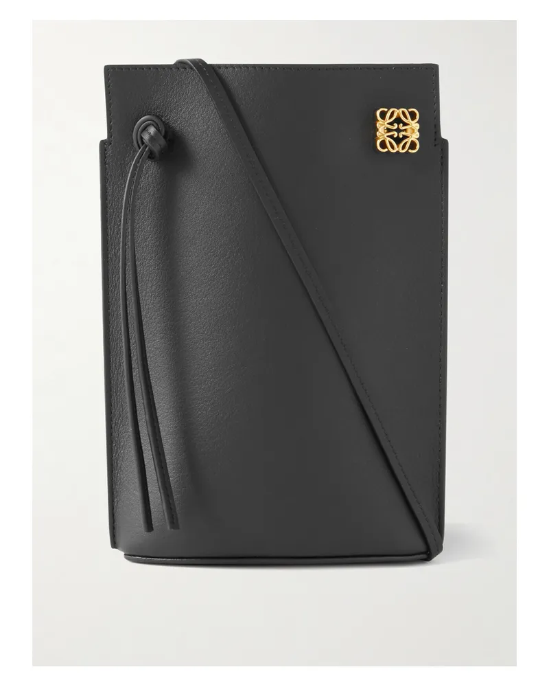 Loewe Dice Pocket Embellished Leather Shoulder Bag - Black Black