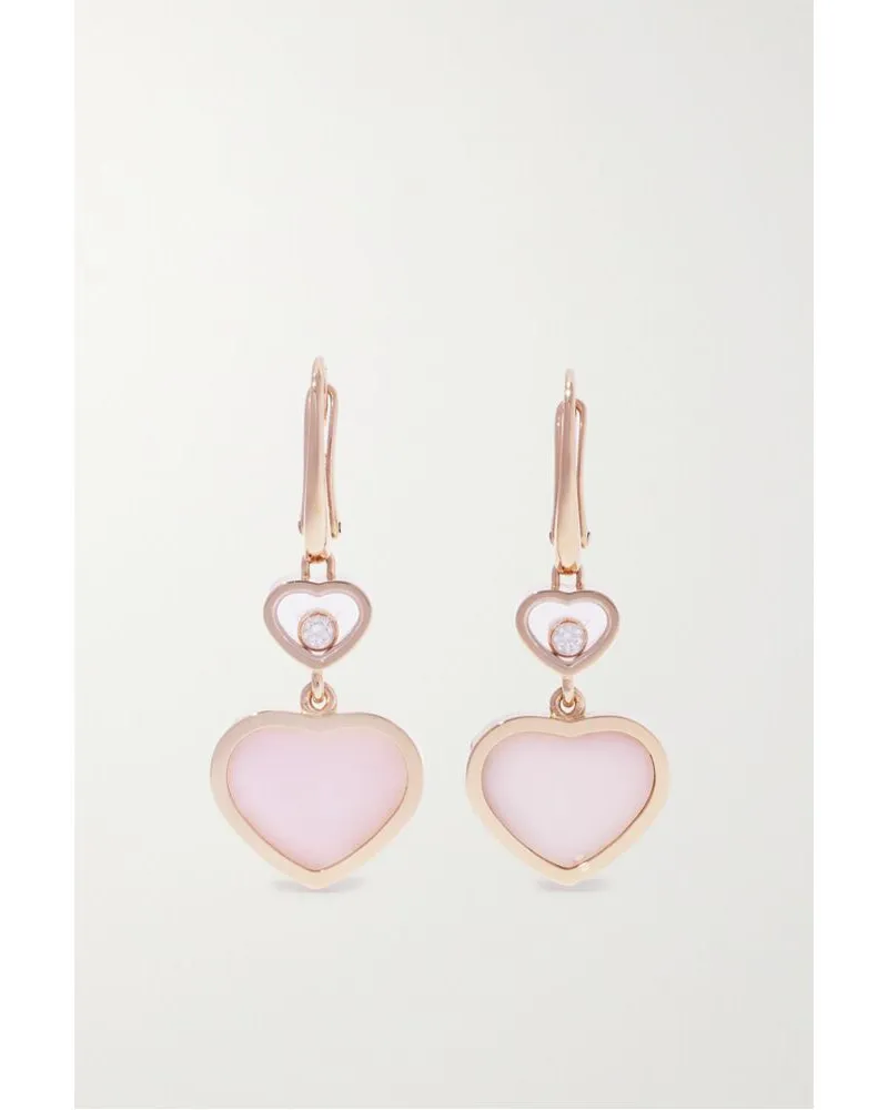 Chopard Happy Hearts Ohrringe Aus 18 Karat Roségold Mit Opalen Und Diamanten - Pink Pink