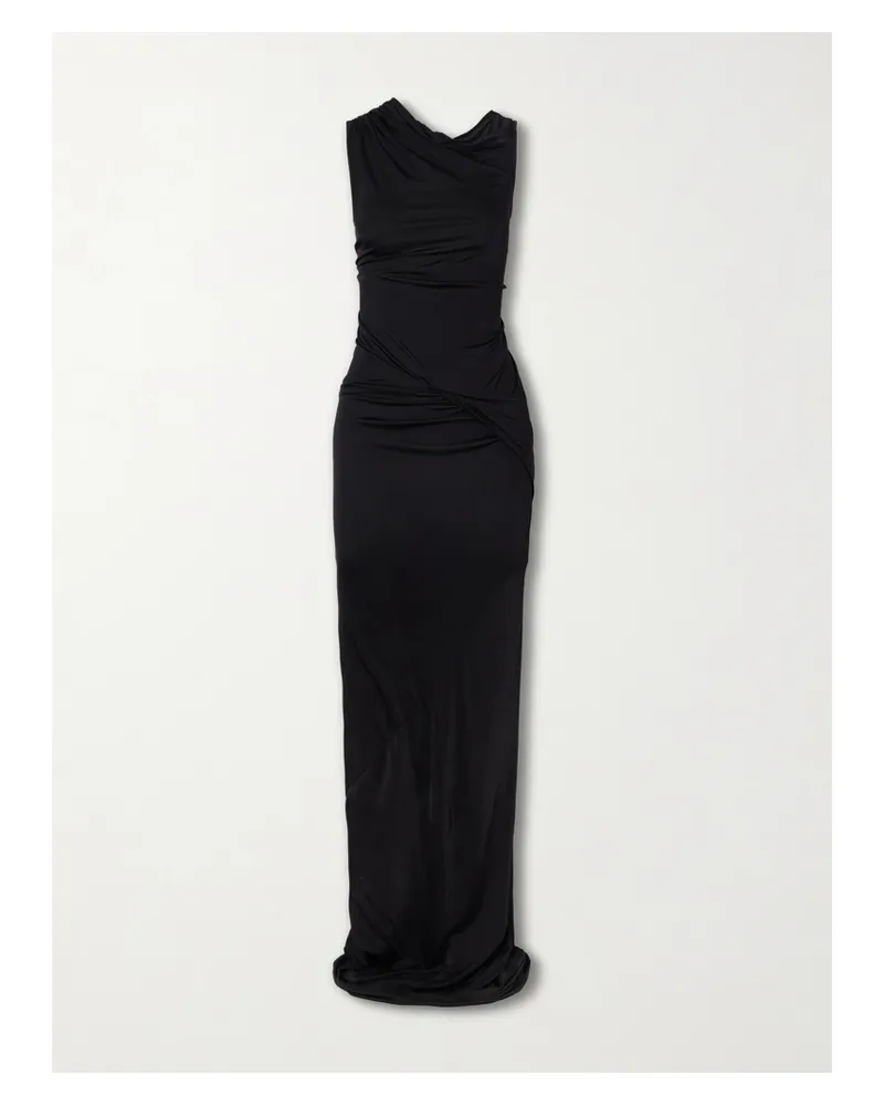 Rick Owens Shailee Draped Jersey Gown - Black Black
