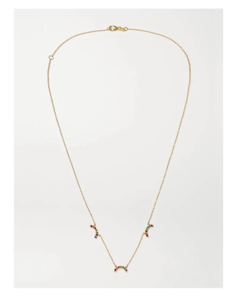 Andrea Fohrman Single Rainbow Kette Aus 14 Karat Gold Mit Mehreren Steinen Gold