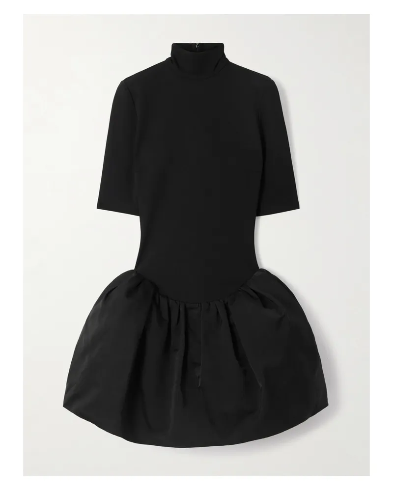Magda Butrym Minikleid Aus Jersey Aus Einer Baumwoll-seidenmischung Und Taft - Schwarz Schwarz