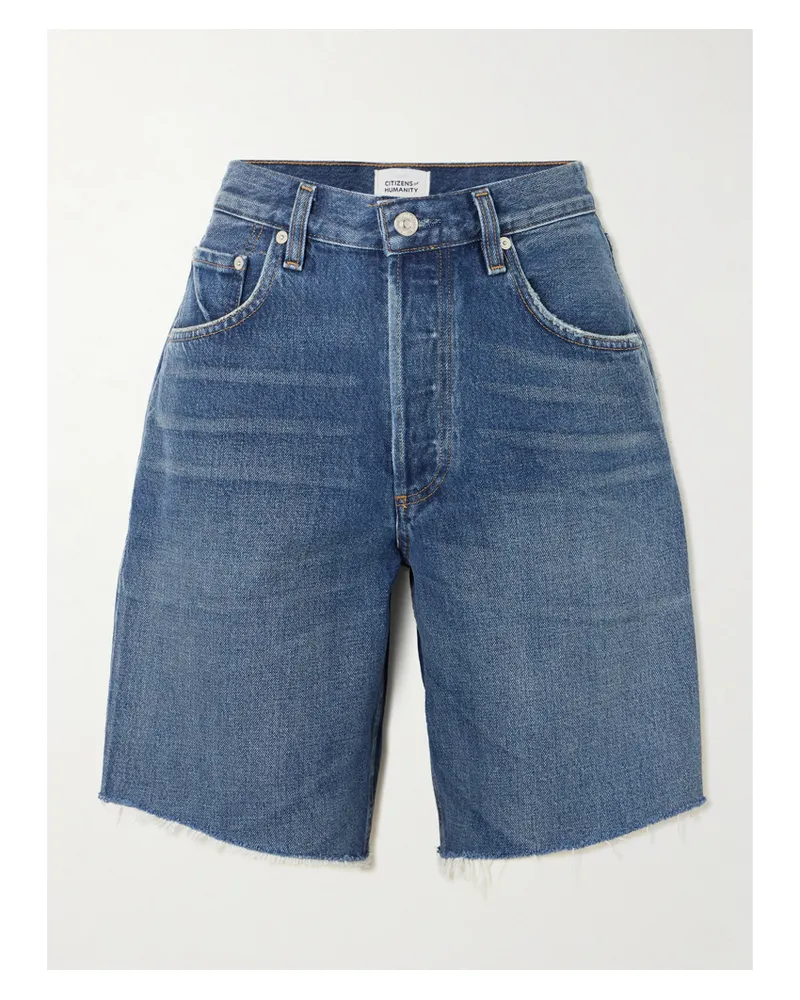 Citizens of humanity Ayla Frayed Denim Shorts - Blue Blue