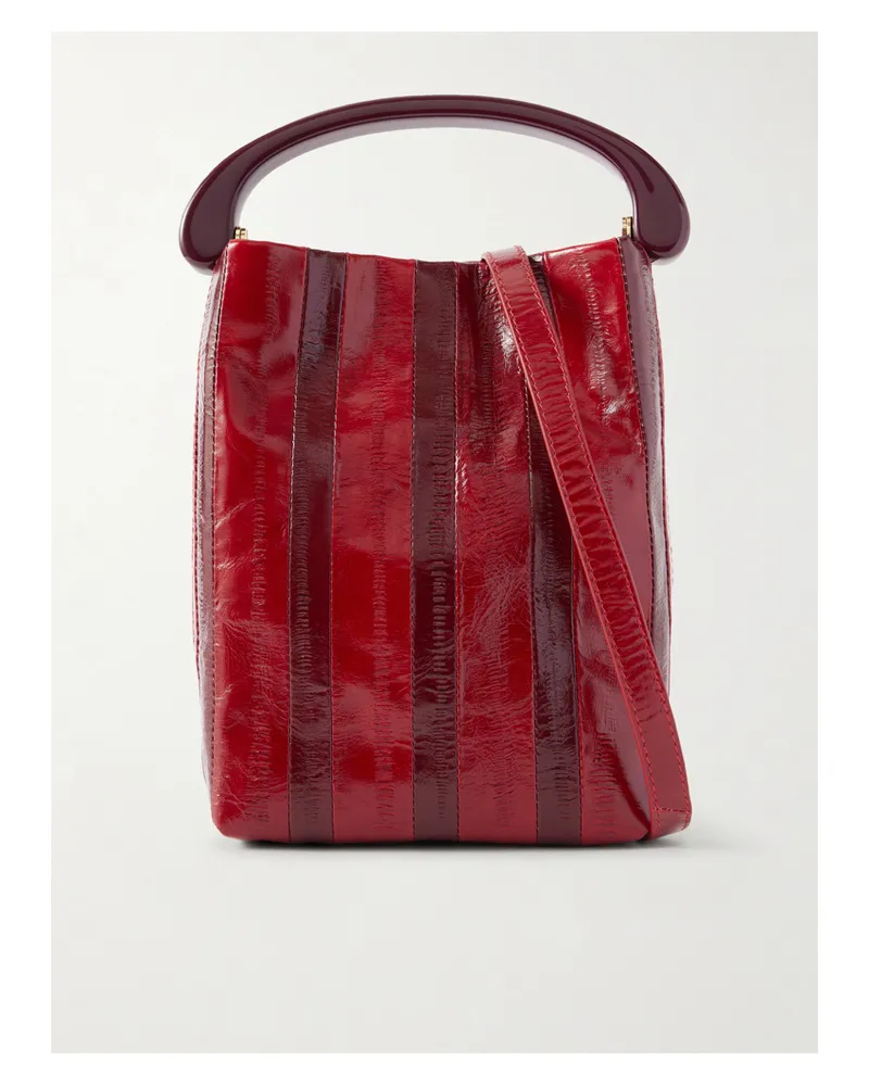 Dries van Noten Eel-effect Leather Shoulder Bag - Red Red