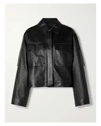 Proenza Schouler Dylan Verkürzte Lederjacke Schwarz