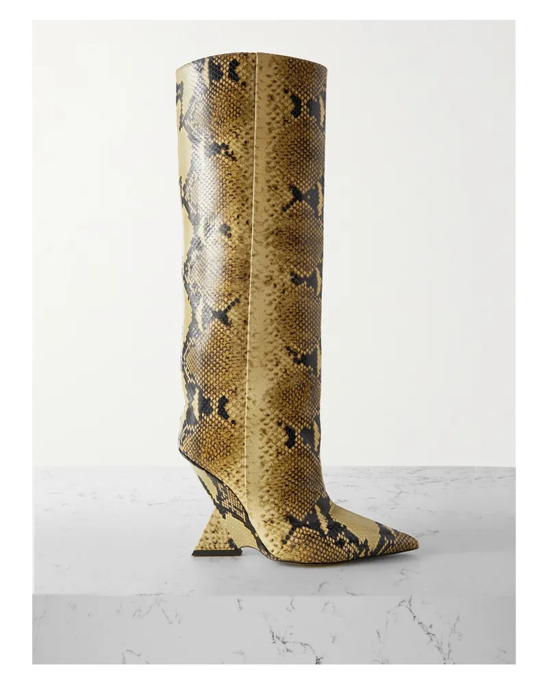 ATTICO Cheope Kniehohe Stiefel Aus Leder Mit Schlangeneffekt - Animal-Print Animal-print