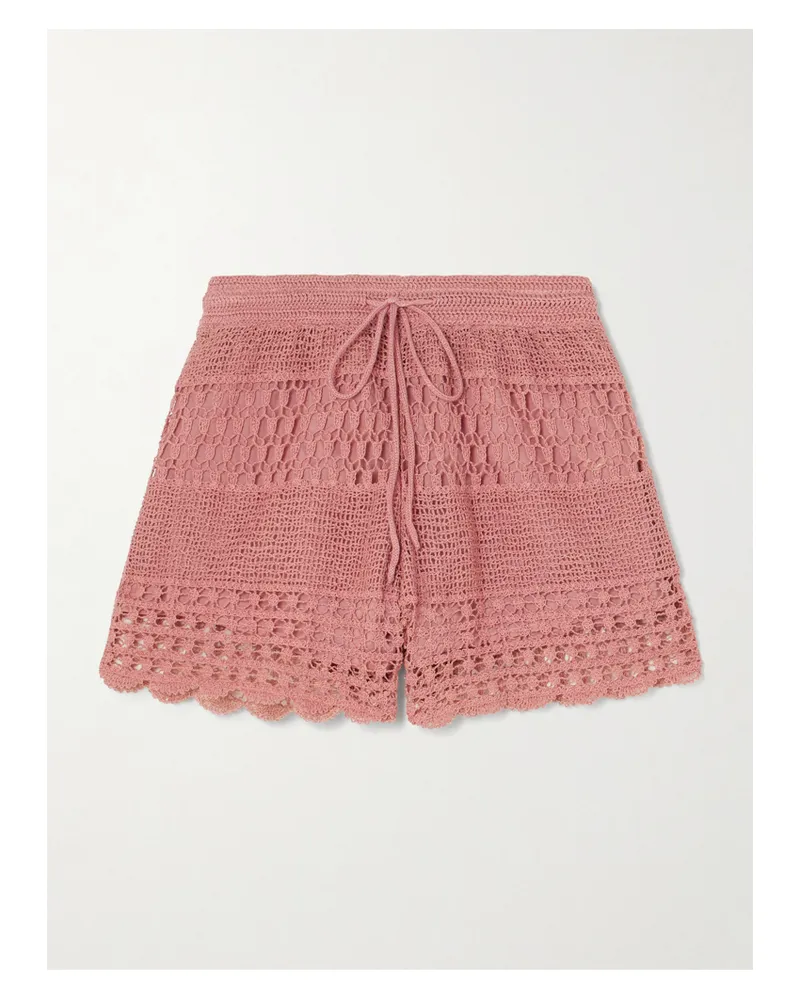 Zimmermann Wanderlust Shorts Aus Einer Gehäkelten Baumwollmischung - Pink Pink