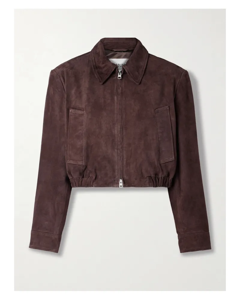 AGOLDE Nahla Cropped Suede Jacket - Brown Brown