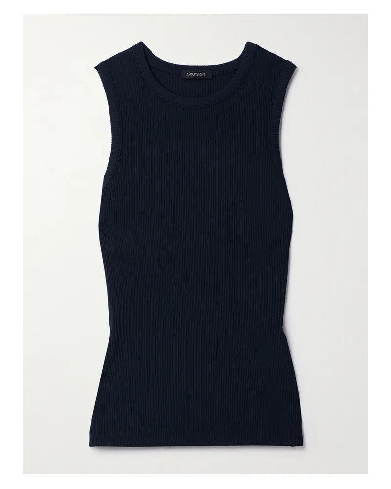 Goldsign  Tanktop Aus Geripptem Stretch-jersey - Blau Blau