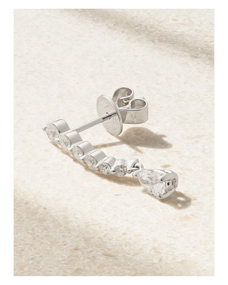 ANITA KO Einzelner Ohrring Aus 18 Karat Weißgold Mit Diamanten - Silber Silber