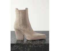 Dallas Suede Ankle Boots - Cream