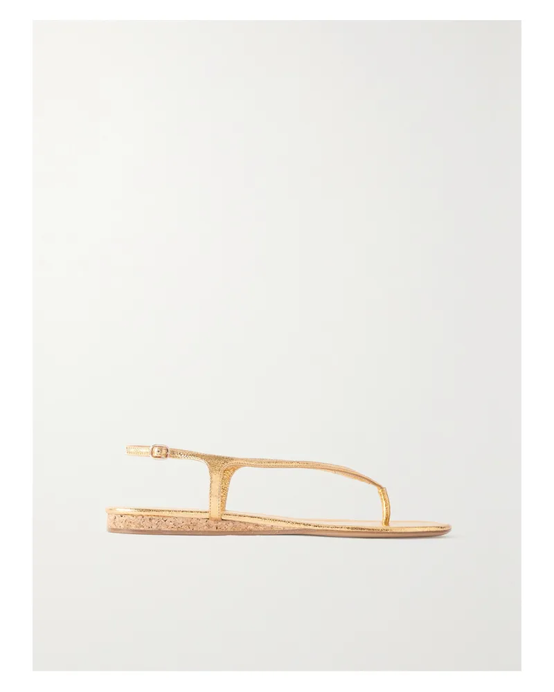 Gabriela Hearst Gia Slingback-zehensandalen Aus Metallic-leder - Gold Gold