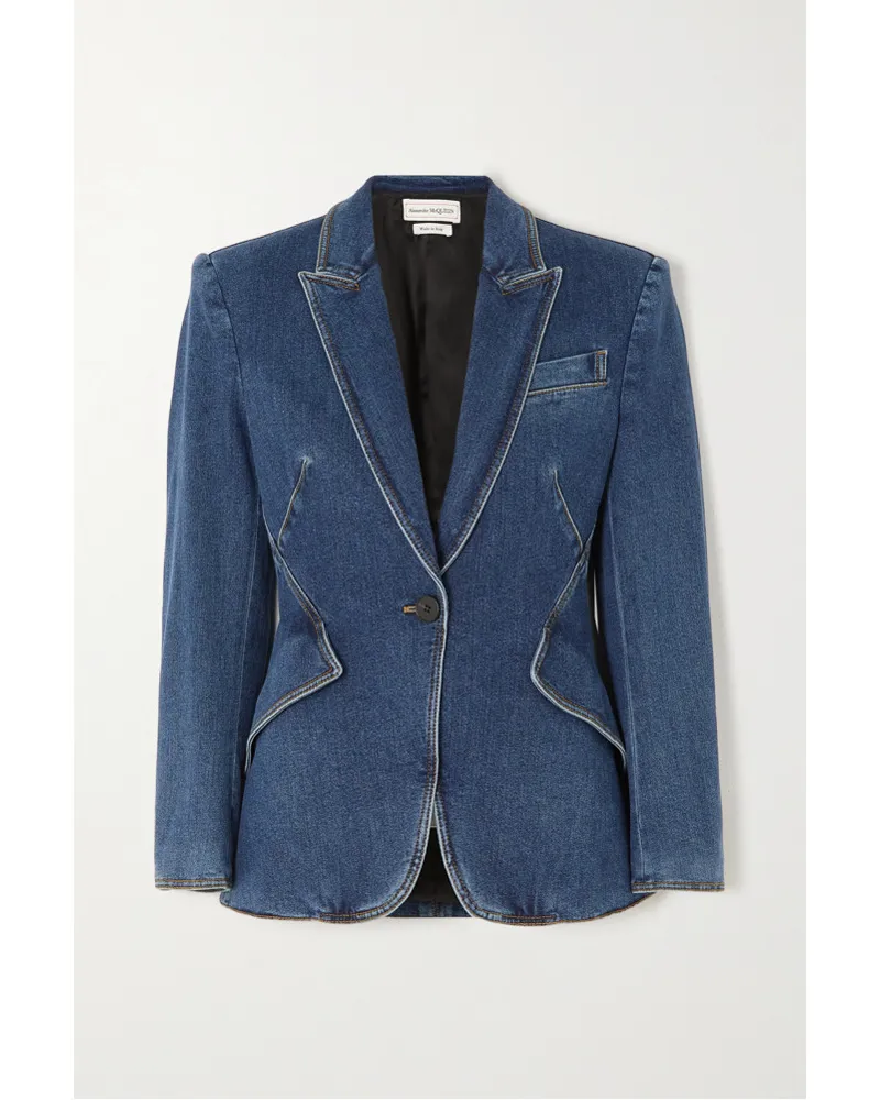 Alexander McQueen Jeansblazer Blau