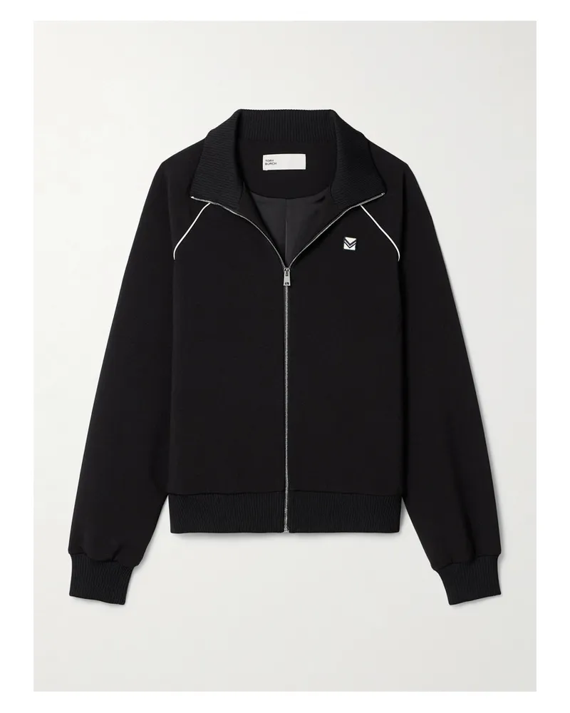 Tory Sport Trainingsjacke Aus Technischem Jersey - Schwarz Schwarz