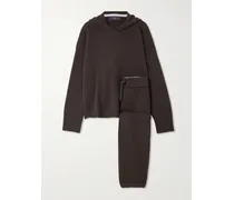 Oli & Eloise Set Aus Kapuzenpullover Und Jogginghose Aus Kaschmir - Braun