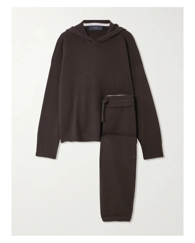 arch4 Oli & Eloise Set Aus Kapuzenpullover Und Jogginghose Aus Kaschmir - Braun Braun
