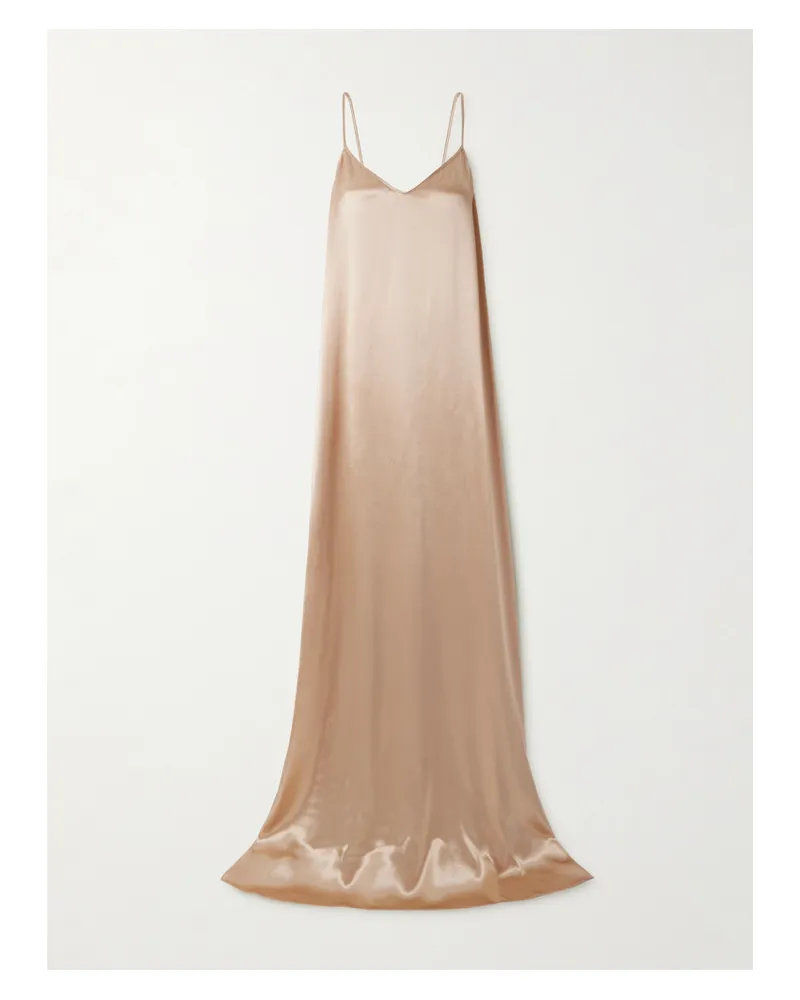 Ferragamo Robe Aus Satin - Gold Gold