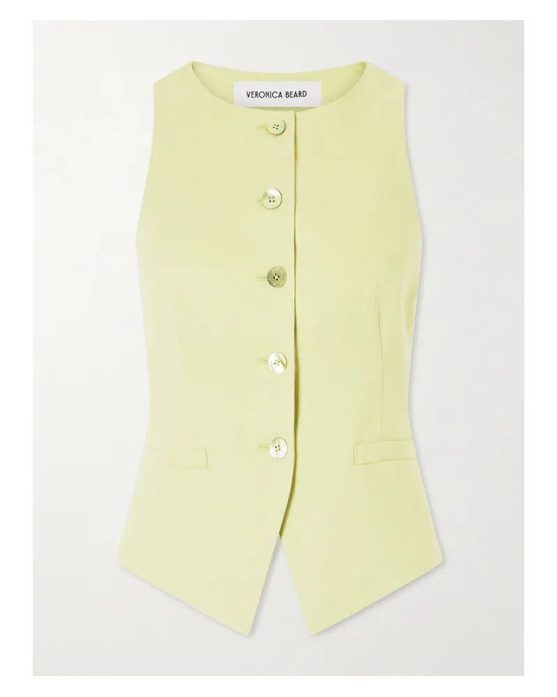 Veronica Beard Hartwell Linen-blend Twill Vest - Green Green