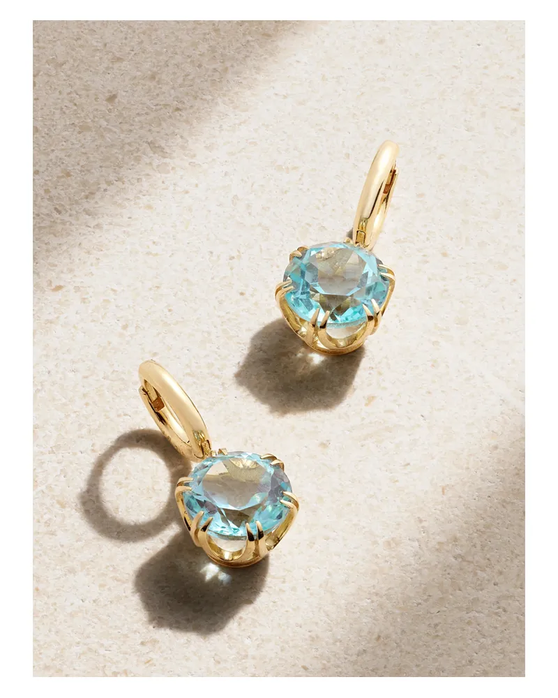Ileana Makri Mini Crown Ohrringe Aus 18 karat Gold Mit Topasen Gold
