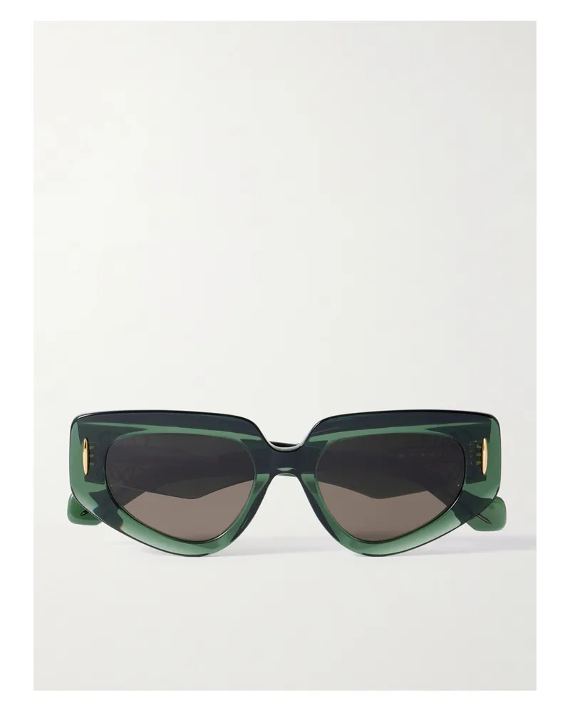 Loewe Anagram Cat-eye Acetate Sunglasses - Green Green
