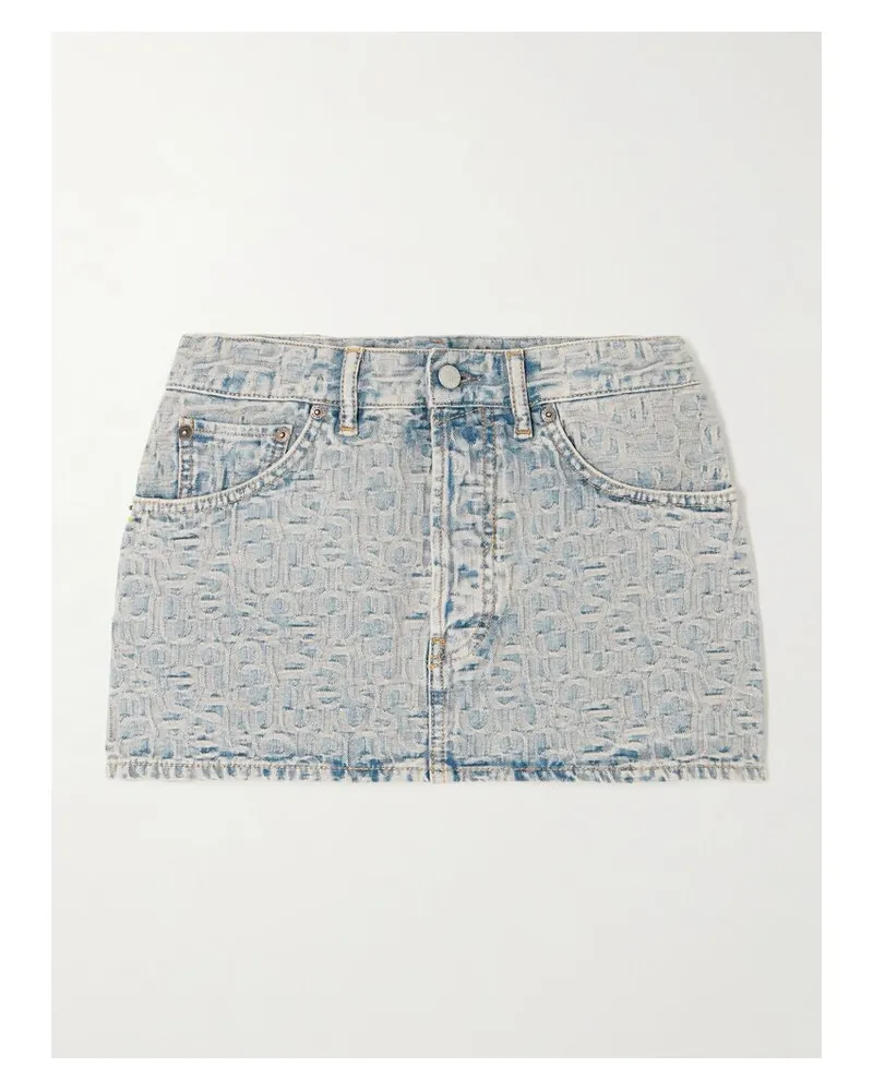 Acne Studios Minirock Aus Denim Mit Jacquard-muster - Blau Blau