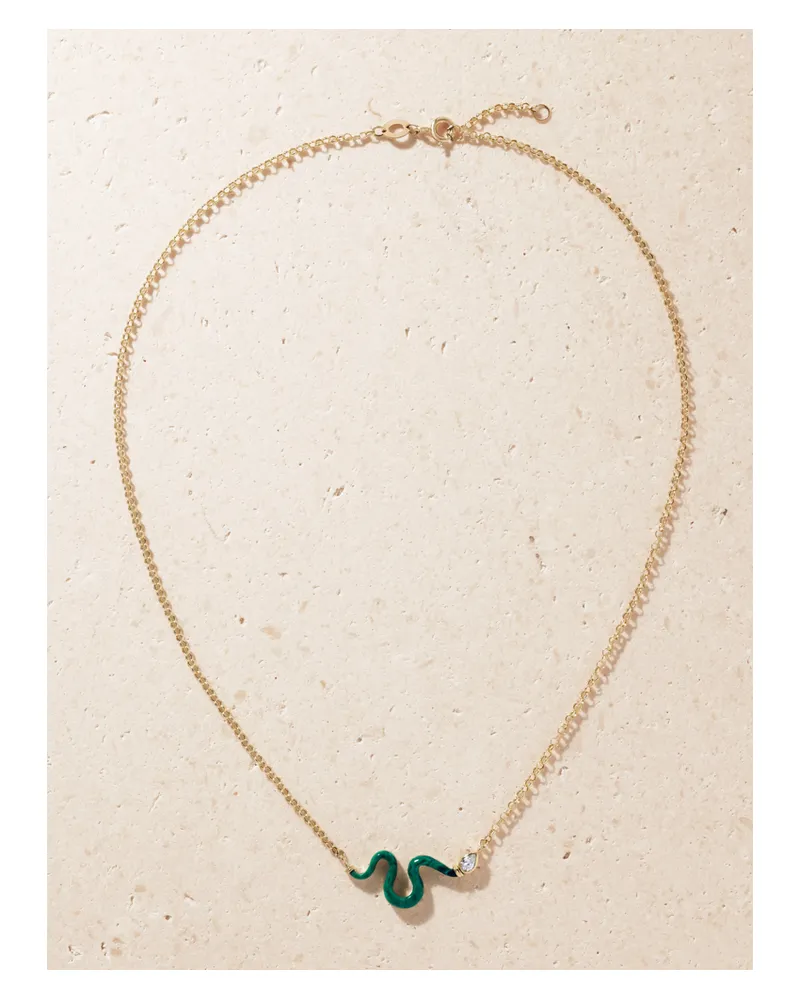 L’Atelier Nawbar Boa Kette Aus 18 Karat Gold Mit Malachit Und Diamant Gold