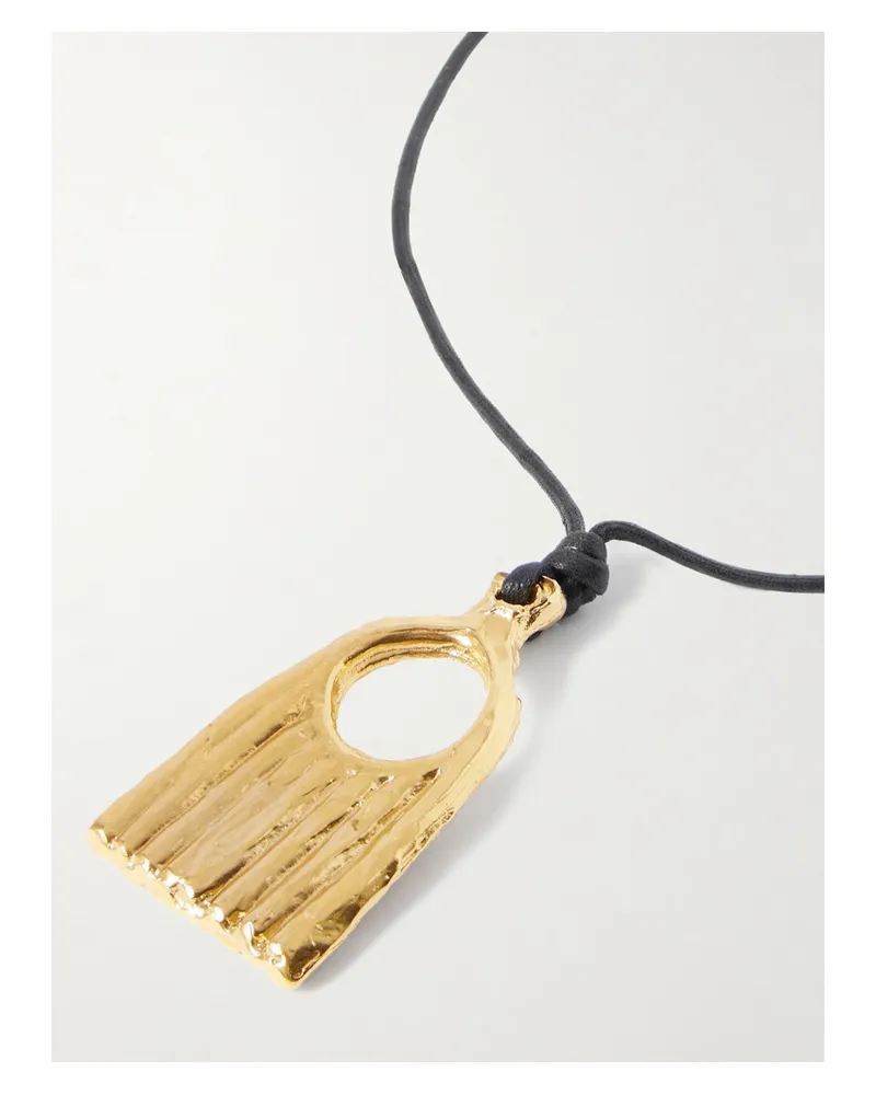 Alighieri The Vanitas Cord And Recycled Gold-plated Necklace - Black Black