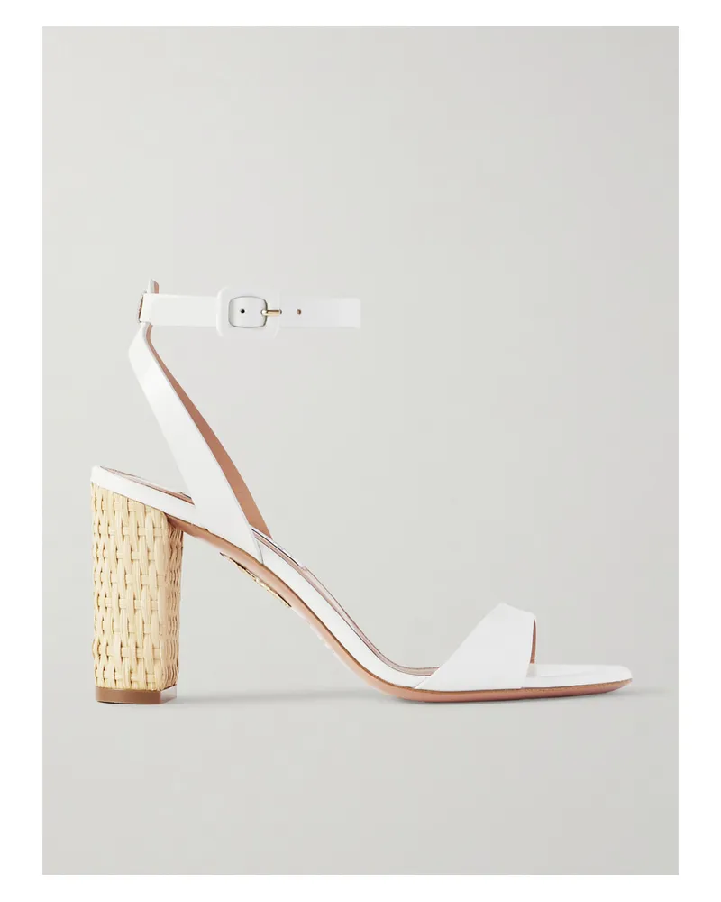 Aquazzura Sunseeker 85 Leather Sandals - White White