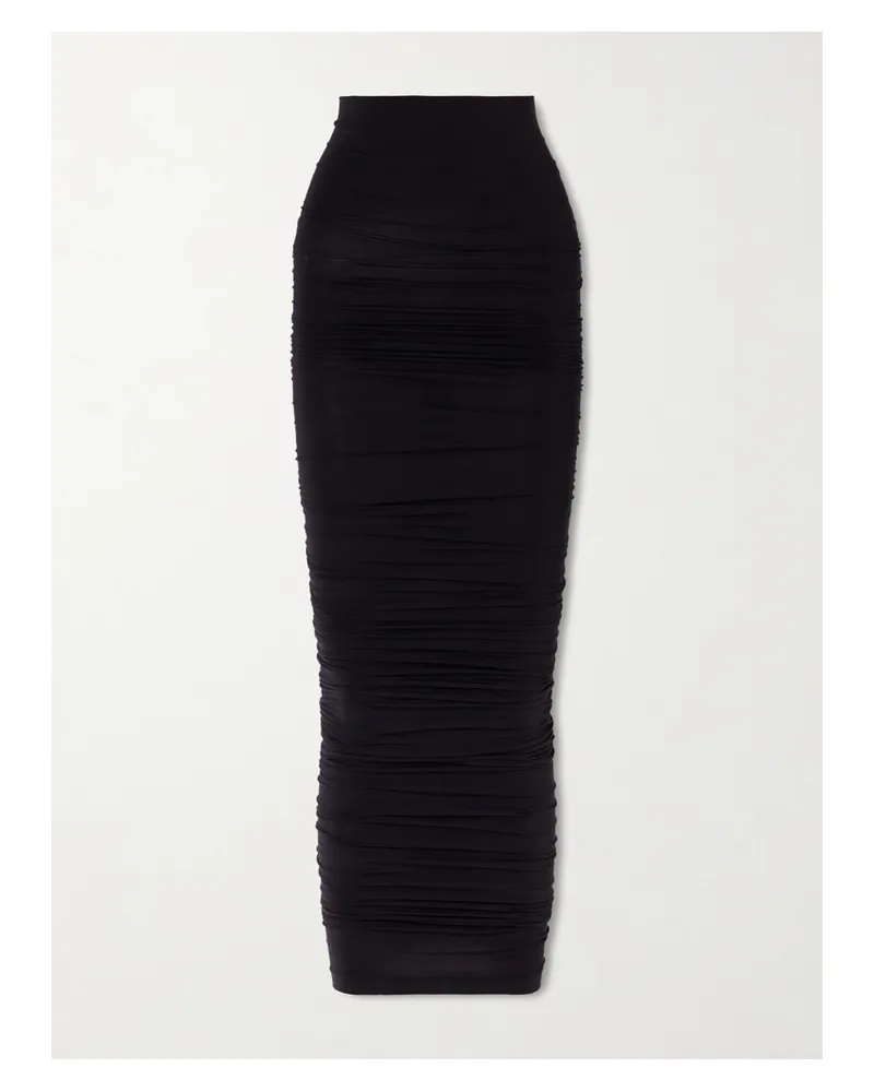 Wolford Draped Stretch-jersey Midi Skirt - Black Black