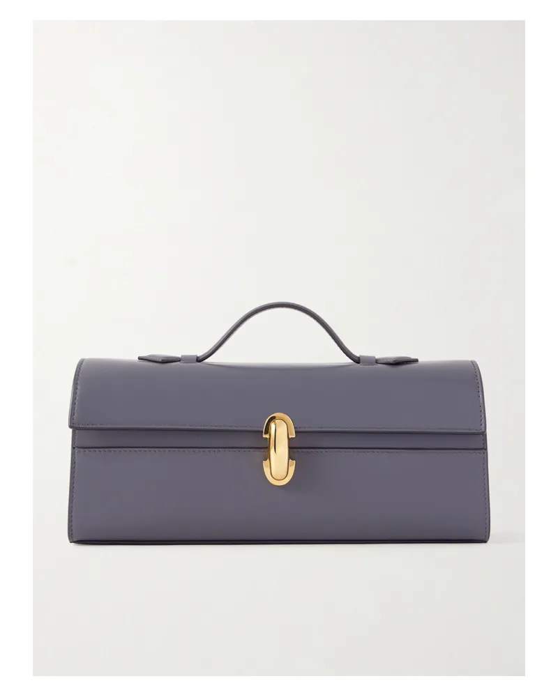 SAVETTE Slim Symmetry Leather Tote - Blue Blue