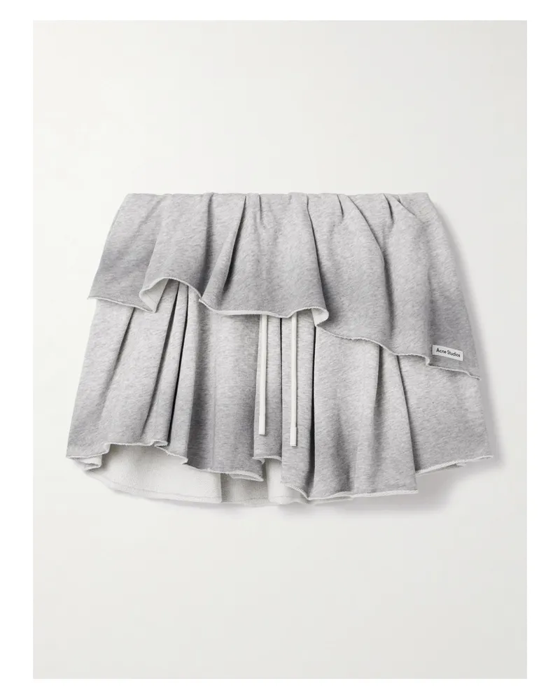 Acne Studios Mehrlagiger Minirock Aus Jersey Aus Einer Biobaumwollmischung - Grau Grau