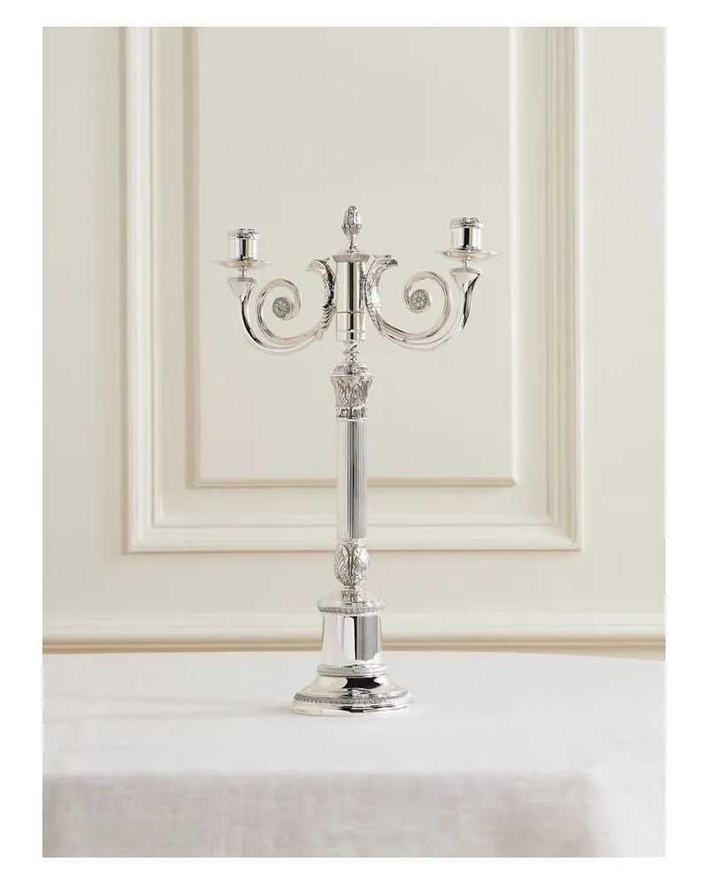 Christofle Malmaison Versilberter Kerzenständer Silber