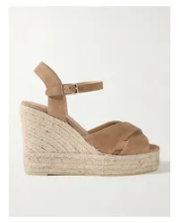 Castañer Blaudell 80 Espadrille-wedges aus Veloursleder Braun