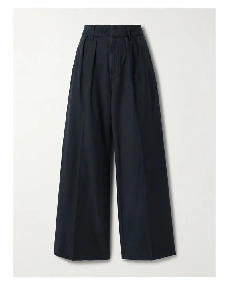 Citizens of humanity Petra Hose Mit Weitem Bein Aus Baumwolle Mit Falten - Blau Blau