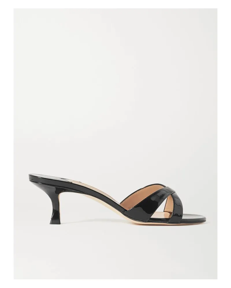 Manolo Blahnik Callamu 50 Mules Aus Lackleder - Schwarz Schwarz