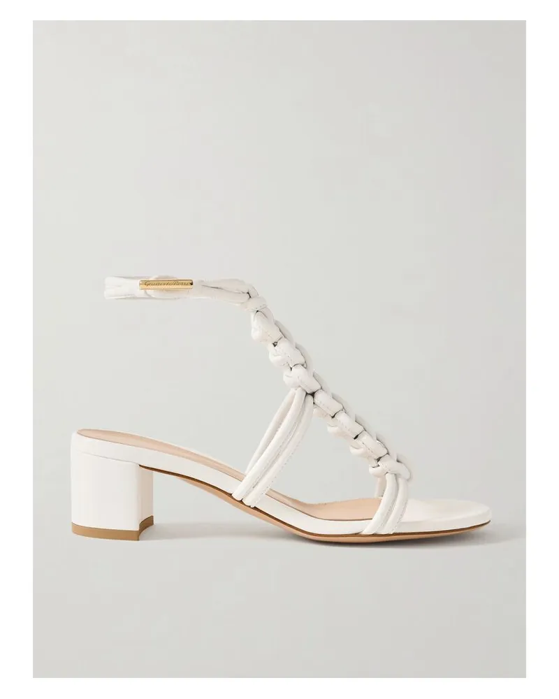 Gianvito Rossi Capua 55 Sandalen Aus Geflochtenem Leder - Weiß Weiß