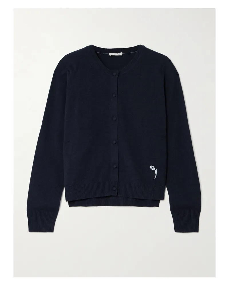 Erdem Cardigan Aus Einer Kaschmir-wollmischung Mit Stickerei - Blau Blau