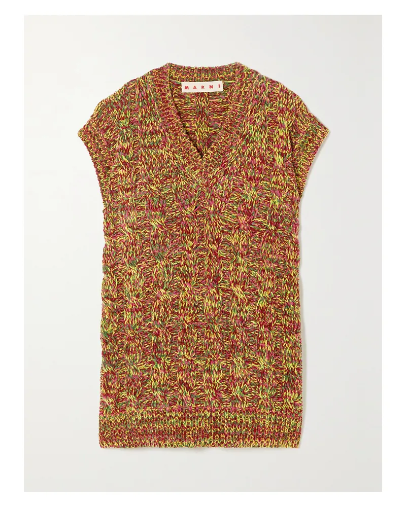 Marni Ärmelloser Pullover Aus Velours In Zopfstrick - Burgunder Burgunder