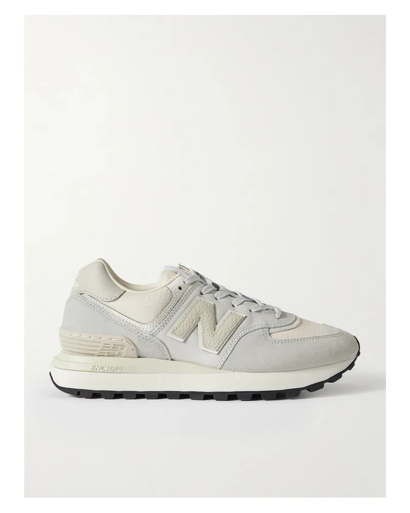 New Balance 574 Sneakers Aus Leder, Veloursleder Und Mesh - Grau Grau