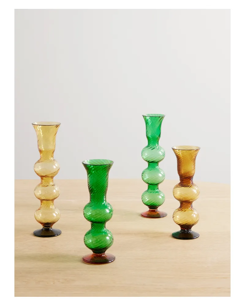 La DoubleJ Bubble Candle Set Aus Vier Kerzenhaltern Aus Muranoglas - Mehrfarbig Mehrfarbig