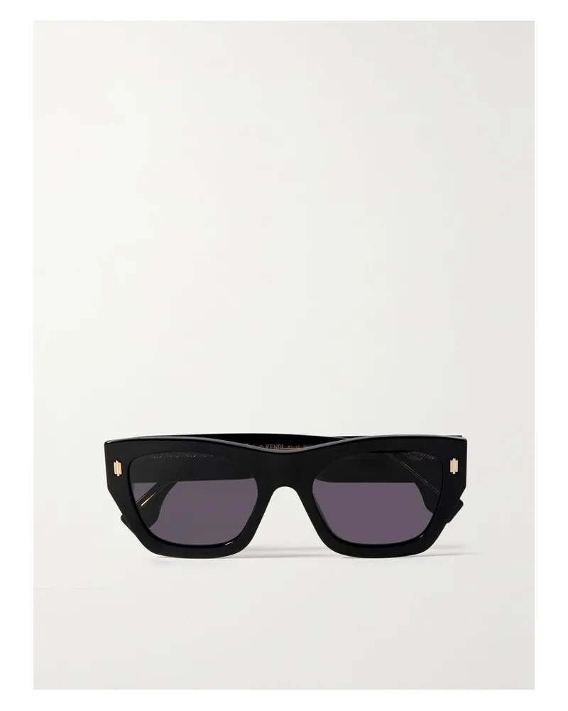 Fendi Roma Sonnenbrille Mit D-rahmen Aus Azetat - Schwarz Schwarz