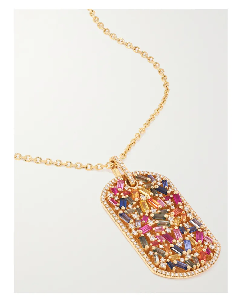 Suzanne Kalan Kette Aus 18 Karat Gold Mit Saphiren Und Diamanten Gold