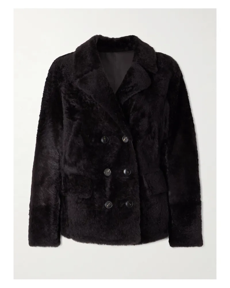 Yves Salomon Doppelreihige Jacke Aus Shearling - Braun Braun