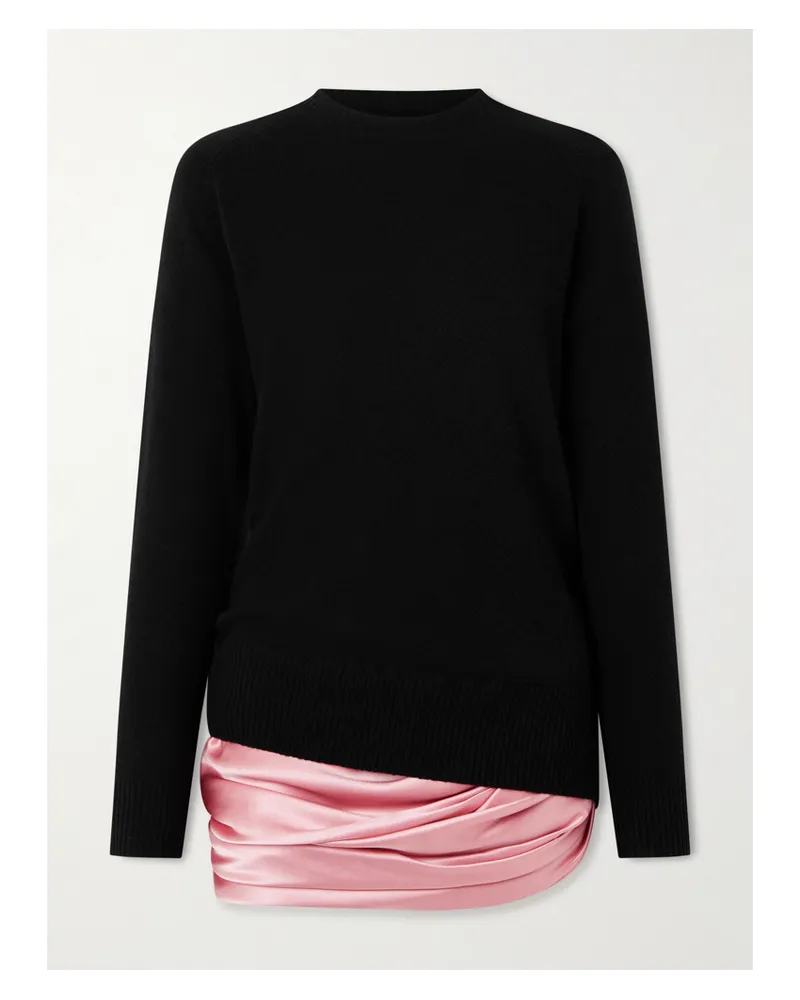 Christopher Esber Monument Silk-trimmed Cashmere Mini Dress - Black Black